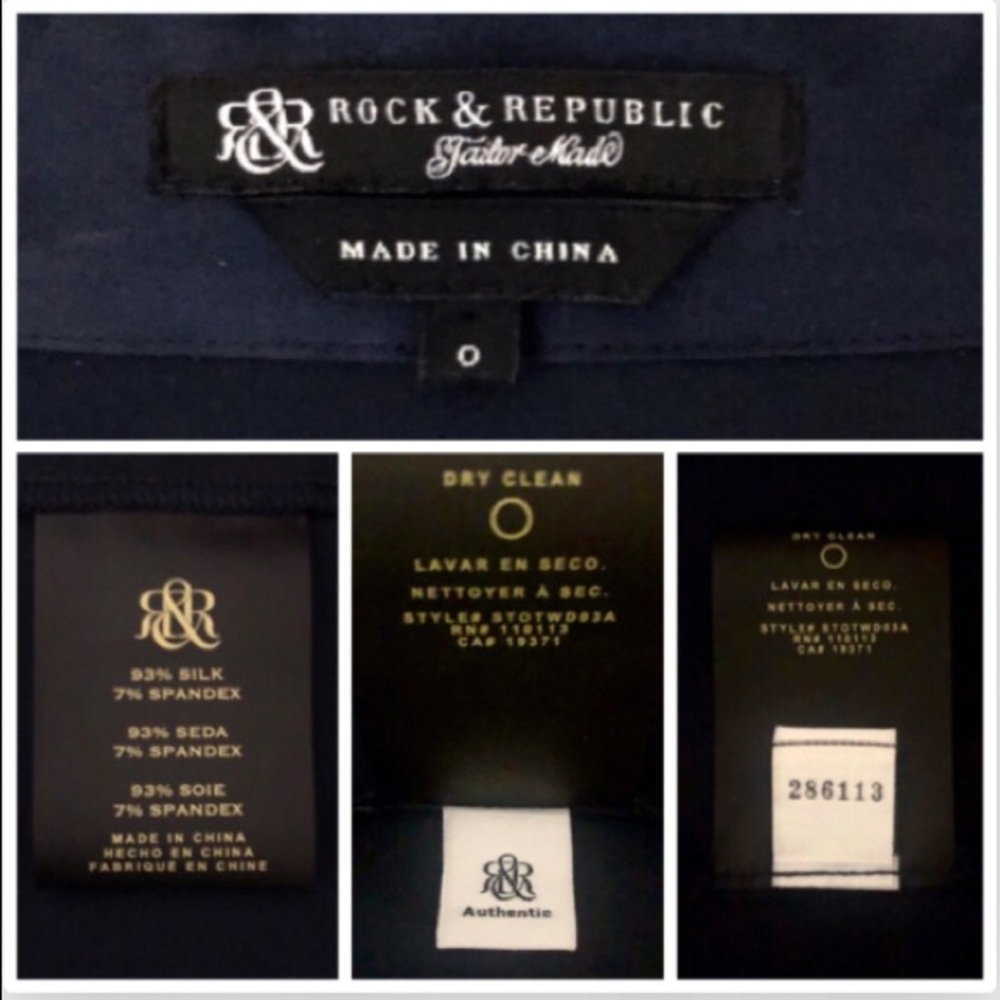 NEW SILK SHIRT DRESS 0 ROCK & REPUBLIC TAILOR MADE - Picture 8 of 8